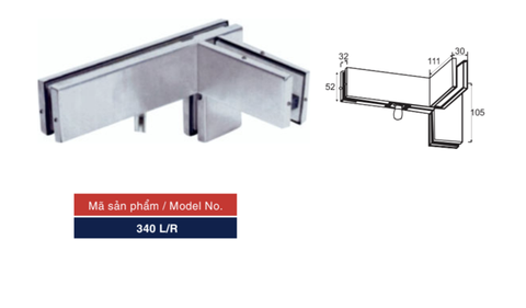 Kẹp kính 340 L/R