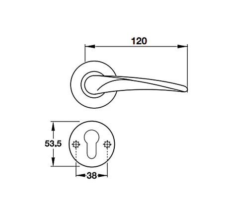 Tay nắm gạt có nắp che cho cửa phòng Hafele - Inox mờ