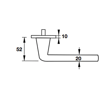 Tay nắm gạt có nắp che cho cửa vệ sinh Hafele - Hình chữ nhật dẹt