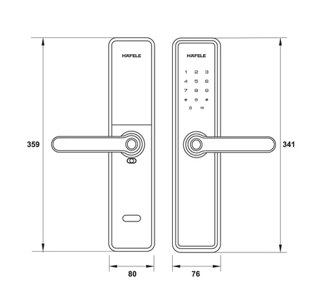 Khóa điện tử Hafele DL7600 (Không bao gồm Pin)