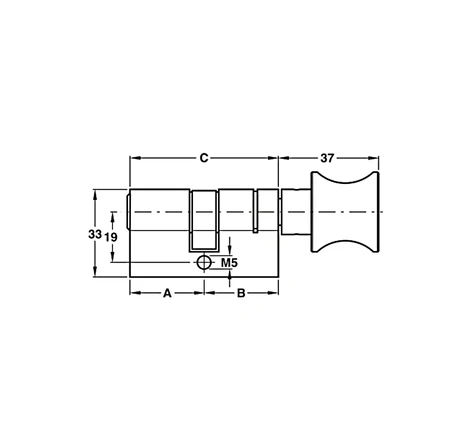 Ruột khóa Hafele 1 đầu chìa - 1 đầu vặn