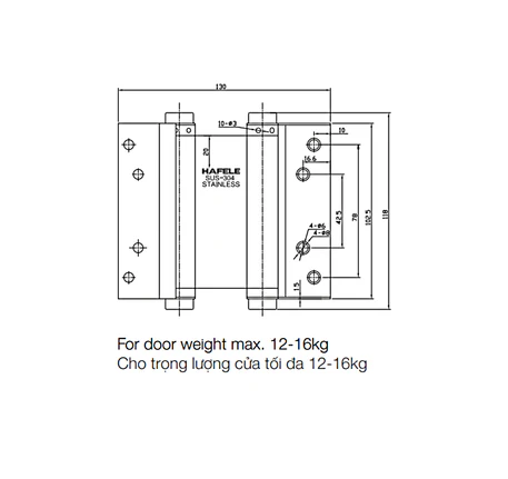 Bản lề bật 2 chiều Hafele