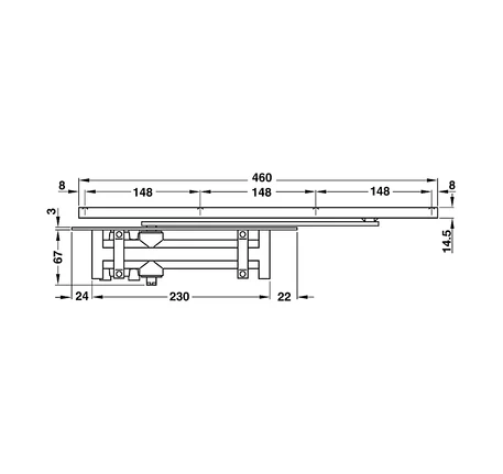 Thiết bị đóng cửa tự động âm Hafele DCL31