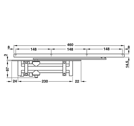 Thiết bị đóng cửa tự động âm Hafele DCL31 931.84.088