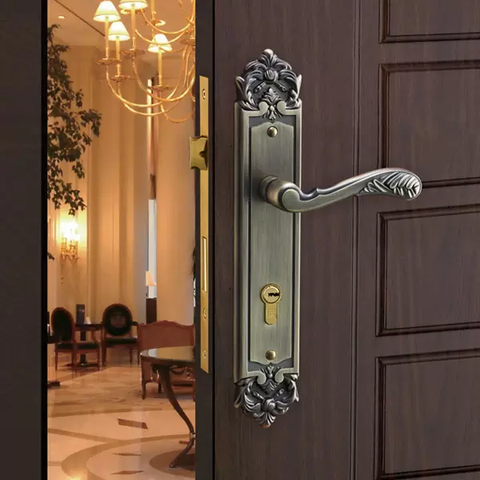 Khóa tay gạt cổ điển Rêu cửa chính 71k730 BAB