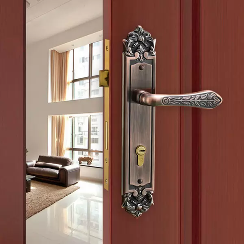 Khóa tay gạt cổ điển màu Nâu dành cho cửa chính 71k731 AC