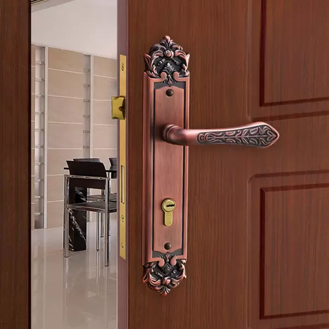 Khóa tay gạt cổ điển màu Nho dành cho cửa chính 71k731 BAC