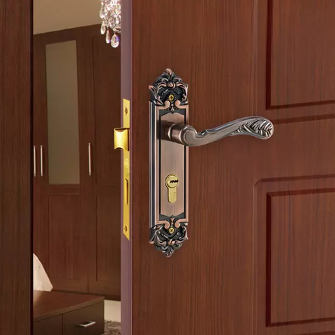 Khóa tay gạt cổ điển màu Nâu dành cho cửa phòng 58k730 AC