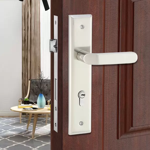 Khóa tay gạt cửa chính 9897 tay nhôm ốp sắt