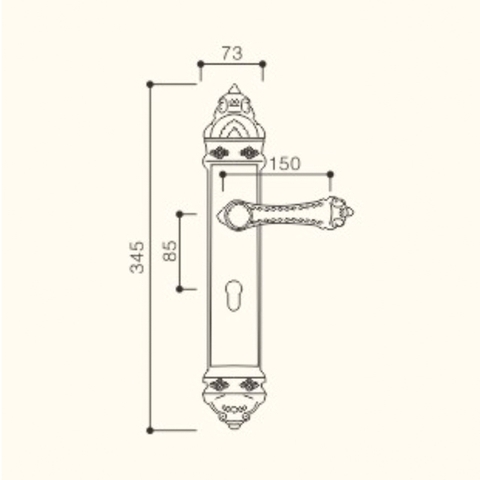 Khóa tay gạt đồng thau 8803