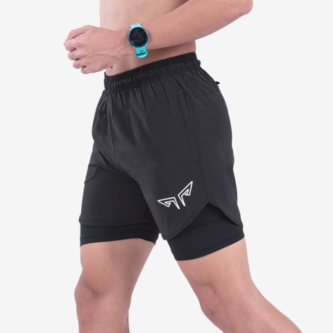 Quần 2 Lớp Thể Thao Chạy Bộ Nam Wolf Active Max Speed W195, Nhanh Khô, Nhẹ, Nhiều Túi