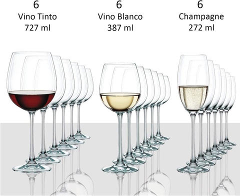 Bộ ly rượu vang Pha lê Nachtmann Vivendi | 18 chiếc
