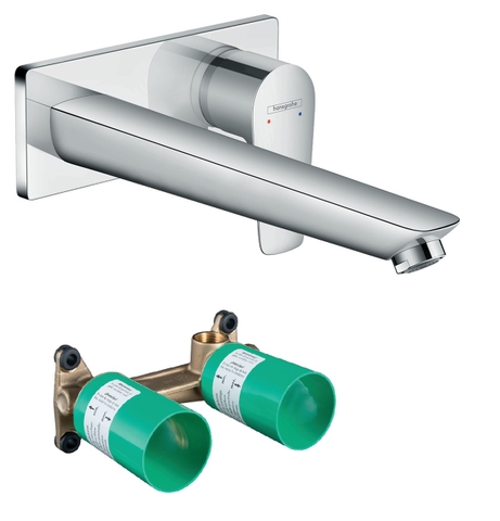 Vòi lavabo âm tường Hansgrohe | 71734000+13622180