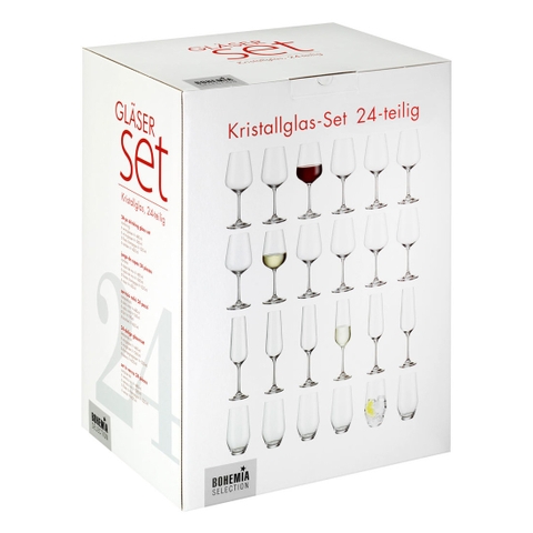Bộ ly rượu cốc pha lê Bohemia libera | 24 Ly
