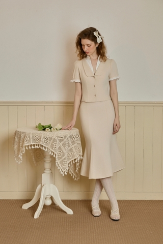 EMELIA S29625 ÁO 2 CỔ CHÂN VÁY ĐUÔI CÁ