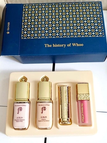 Set kem lót, kem nền whoo tái sinh + 2 son mini Whoo 𝗱𝗼̀𝗻𝗴 𝘁𝗮́𝗶 𝘀𝗶𝗻𝗵 𝗰𝗮𝗼 𝗰𝗮̂́𝗽