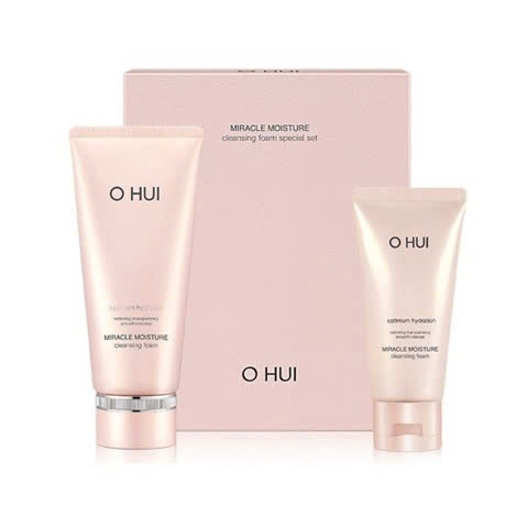 Set Sữa rửa mặt dưỡng ẩm OHUI Miracle Moisture Cleansing Foam 200ml + 100ml