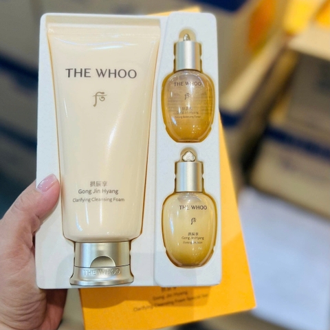 Set Sữa Rửa Mặt Dưỡng Ẩm Whoo Gongjinhyang Clarifying Cleansing Foam Special Set