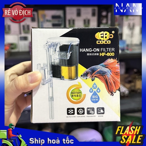 Lọc Thác - Lọc Treo Bể Cá CoCo HF-600 (Kèm Lọc Váng)