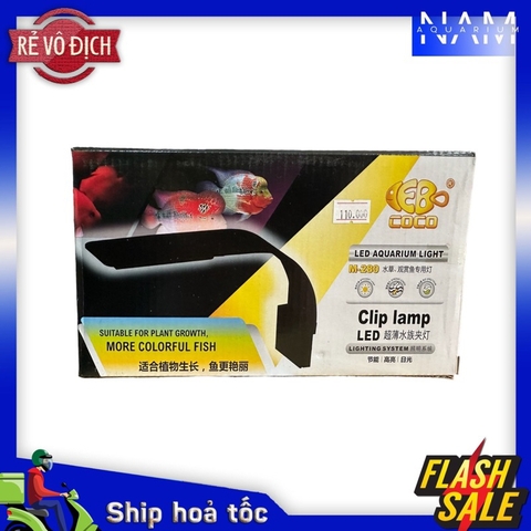 Đèn led trắng Coco M280 - Đèn kẹp thành hồ thủy sinh cỡ vừa nhỏ