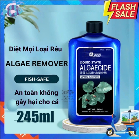 YEE Diệt rêu tảo hại 245ml - Dung dịch trị rêu bể cá an toàn, ngăn ngừa rêu tảo phát triển
