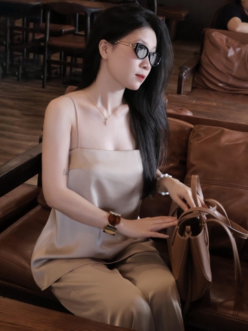 | SET-005 | Set 2 Dây Mảnh Kèm Quần Ống Rộng Lụa Hàn Châu