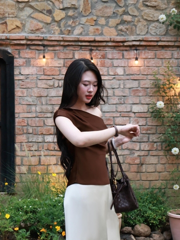 |AOL-001| Áo Lụa Lệch Vai Hàn Châu