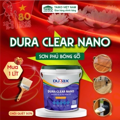 Sơn Bóng Gỗ DURA CLEAR NANO Không Mùi, Kháng Nước, Bảo Vệ Gỗ, Thân Thiện Môi Trường