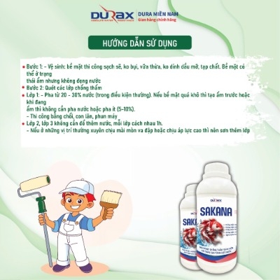 Sơn Chống Thấm Hồ Cá, Hồ Xi Măng, Thùng Xốp DURA SAKANA | An Toàn Cho Cá – Bền Màu Lâu Năm