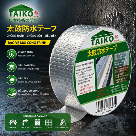 Băng Keo Chống Thấm Siêu Dính TAIKO – Dán Tôn, Dán Kính, Chống Dột Cấp Tốc