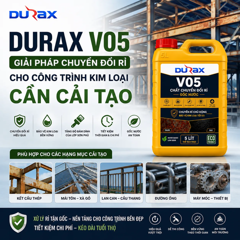DURAX V05 – Chất Chuyển Đổi Rỉ Gốc Nước Cho Kim Loại