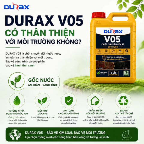 DURAX V05 – Chất Chuyển Đổi Rỉ Gốc Nước Cho Kim Loại
