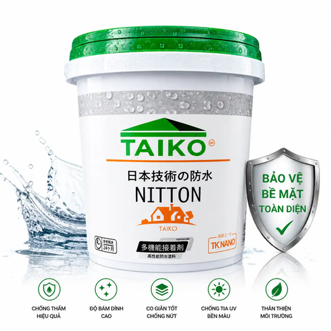 Sơn Chống Thấm Taiko Nitton Chuyên Dụng Cho Sàn Mái Lộ Thiên, Tường Ngoài, Máng Xối, Ban Công