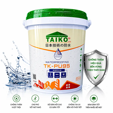Sơn Chống Thấm TAIKO PU95 – Polyurethane Đàn Hồi Cao, Chống Nứt, Kháng UV, Bám Dính Tuyệt Vời