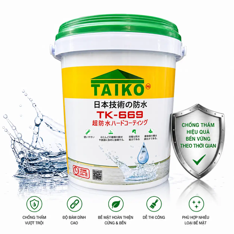 Sơn Chống Thấm Trong Suốt TAIKO 669 – Bảo Vệ Mái Ngói, Tường Gạch, Đá Trang Trí, Gỗ