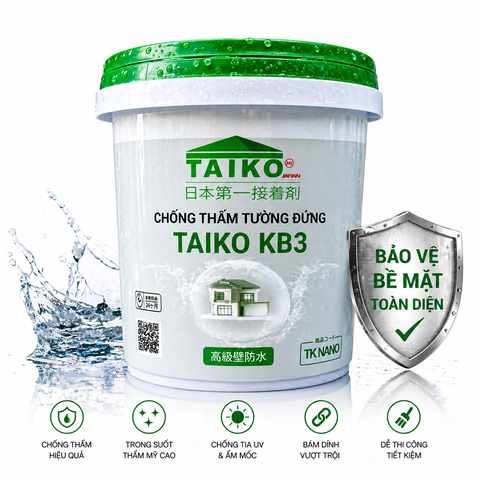 Sơn Chống Thấm Tường Đứng TAIKO KB3 – Gốc Nước, Không Pha Xi Măng, Bền 10 Năm