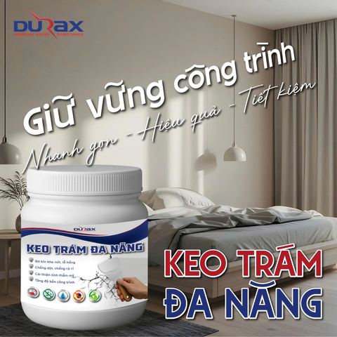 Keo Vá Tường DURA – Giải Pháp Trám Vá Khe Nứt, Lỗ Hổng, Chân Chim Hiệu Quả Trước Khi Sơn