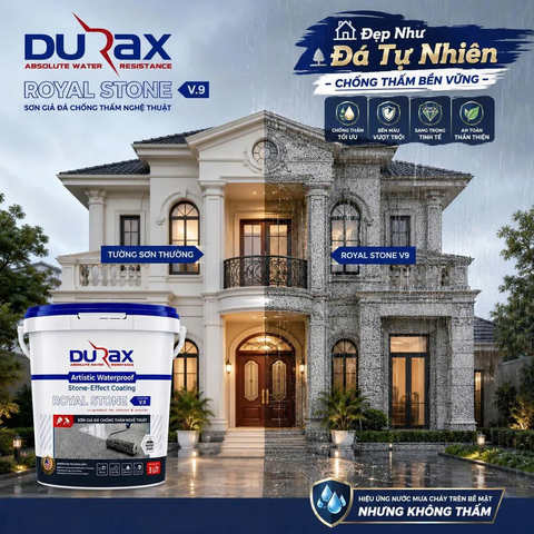 DURAX ROYAL STONE V9 – Epoxy Giả Đá Cát Màu Chống Thấm Nghệ Thuật