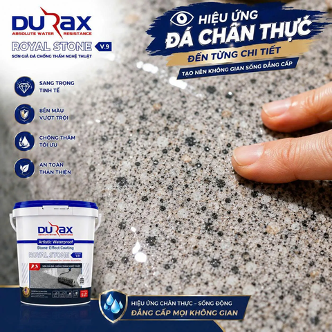 DURAX ROYAL STONE V9 – Epoxy Giả Đá Cát Màu Chống Thấm Nghệ Thuật