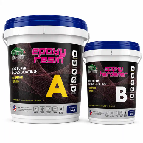 Sơn Chống Thấm TAIKO Epoxy 2 Thành Phần A/B – Chống Thấm Tuyệt Đối Cho Sàn, Bể Nước, Nhà Vệ Sinh