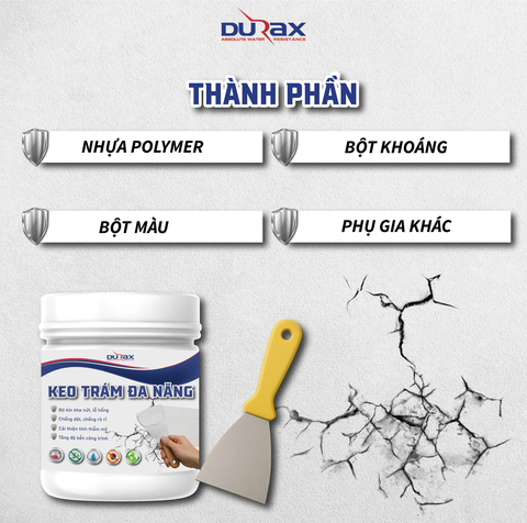 Keo Vá Tường DURA – Giải Pháp Trám Vá Khe Nứt, Lỗ Hổng, Chân Chim Hiệu Quả Trước Khi Sơn