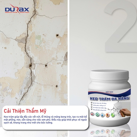 Keo Vá Tường DURA Trám Trét Vết Nứt, Lỗ Hổng Hiệu Quả, Bền Chắc