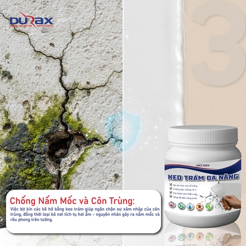 Keo Vá Tường DURA Trám Trét Vết Nứt, Lỗ Hổng Hiệu Quả, Bền Chắc