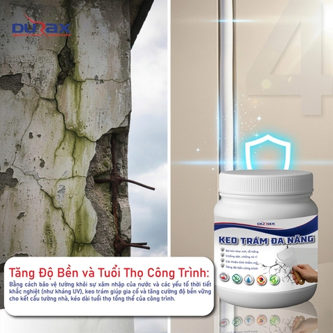 Keo Vá Tường DURA Trám Trét Vết Nứt, Lỗ Hổng Hiệu Quả, Bền Chắc