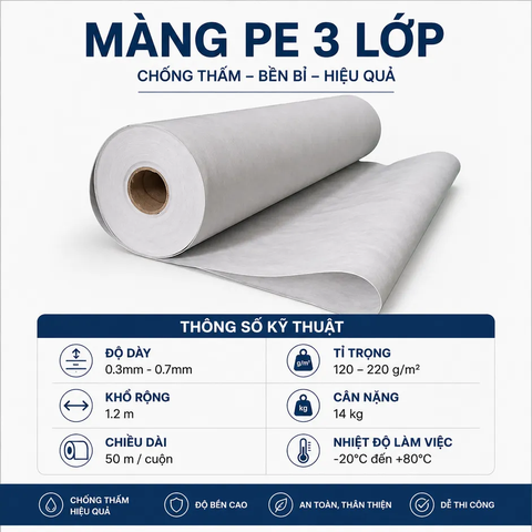 [350g/m2-1mm] Màng Chống Thấm PPE DURAX – Vật Liệu Gia Cường Cao Cấp, Chống Thấm Tuyệt Đối Cho Mọi Công Trình
