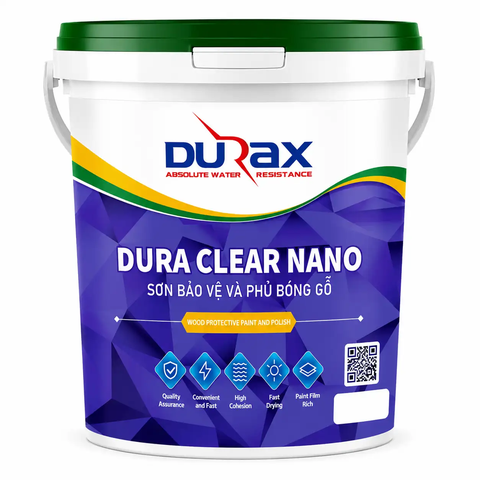 Sơn Bóng Gỗ DURAX CLEAR NANO Không Mùi, Kháng Nước, Bảo Vệ Gỗ, Thân Thiện Môi Trường