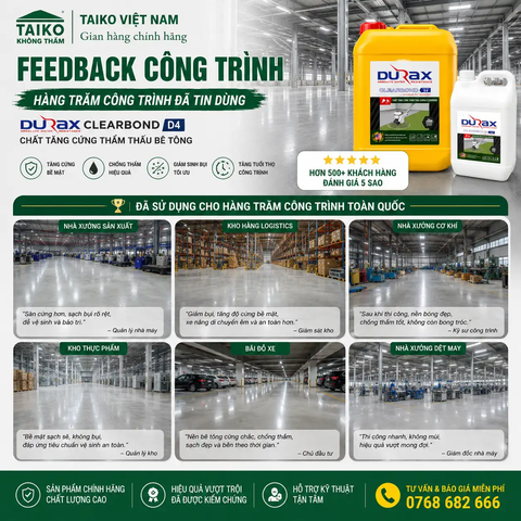 Chất Bê Tông Hóa Thẩm Thấu DURAX D4 – Giải Pháp Gia Cường & Chống Thấm Kháng Muối, Kháng Kiềm Bền Vững Cho Công Trình