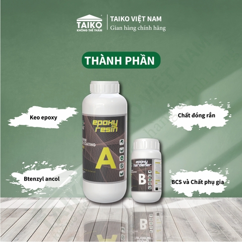 Sơn Chống Thấm TAIKO Epoxy 2 Thành Phần A/B – Chống Thấm Tuyệt Đối Cho Sàn, Bể Nước, Nhà Vệ Sinh