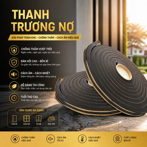 Thanh Cao Su Trương Nở Chống Thấm Hyperstop DB2010 TAIKO Chèn Mạch, Cổ Ống Thoát Sàn | Dài 1m