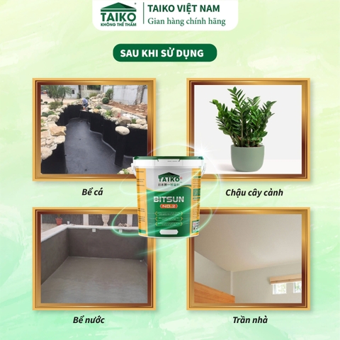 Sơn Chống Thấm Hồ Cá, Bể Cá Koi TAIKO BITSUN No.2 – Màu Đen, Pha Xi Măng Để Tăng Chịu Lực